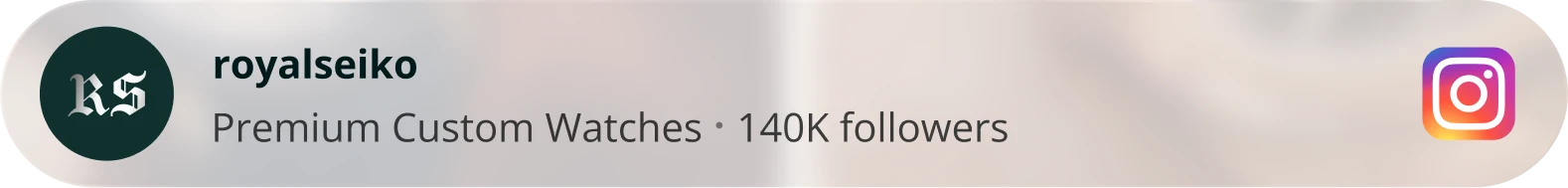 royalseiko on Instagram, Premium Custom Watches, 140K followers